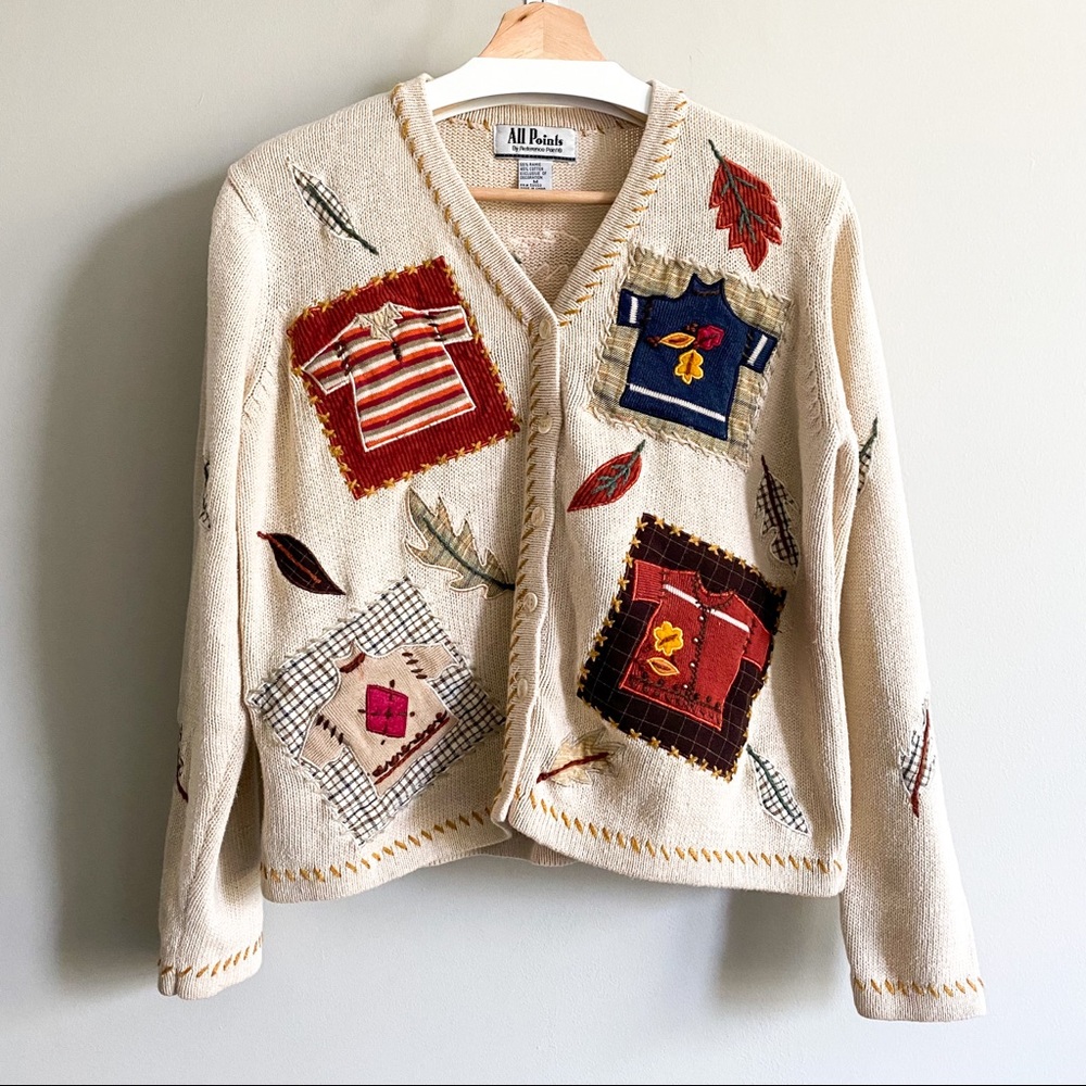 VINTAGE All Points by Reference Point Sweater Cardigan Medium